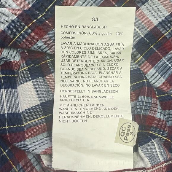 Nautica Long Sleeve Button‎ Down Shirt Mens Size L Classic Fit Plaid - Picture 10 of 10